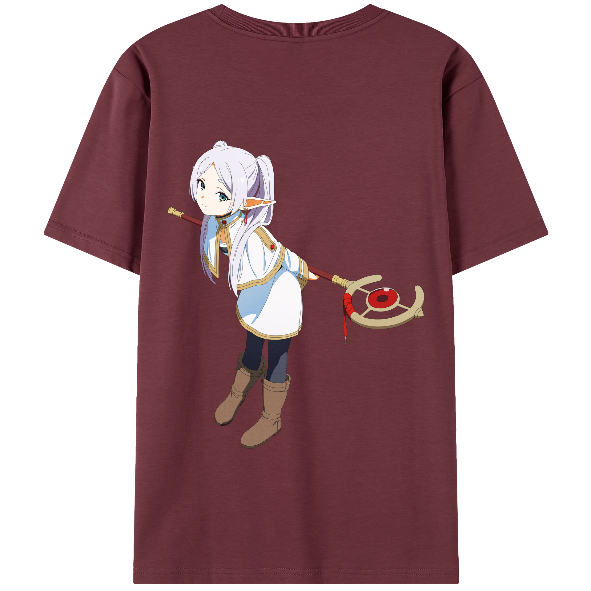 （画像用） 葬送のフリーレン Frieren 綿100％半袖Tシャツ（背面プリント）